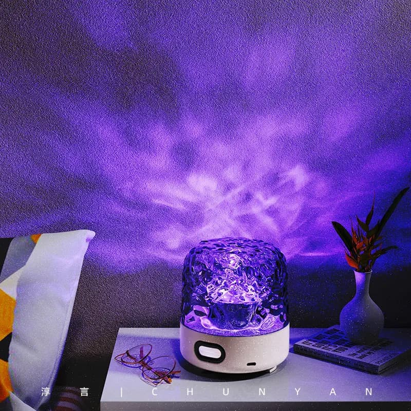 Luce di proiezione dell'ondulazione dell'acqua altoparlante Bluetooth soggiorno camera da letto comodino piccola luce notturna ristorante Bar atmosfera luce