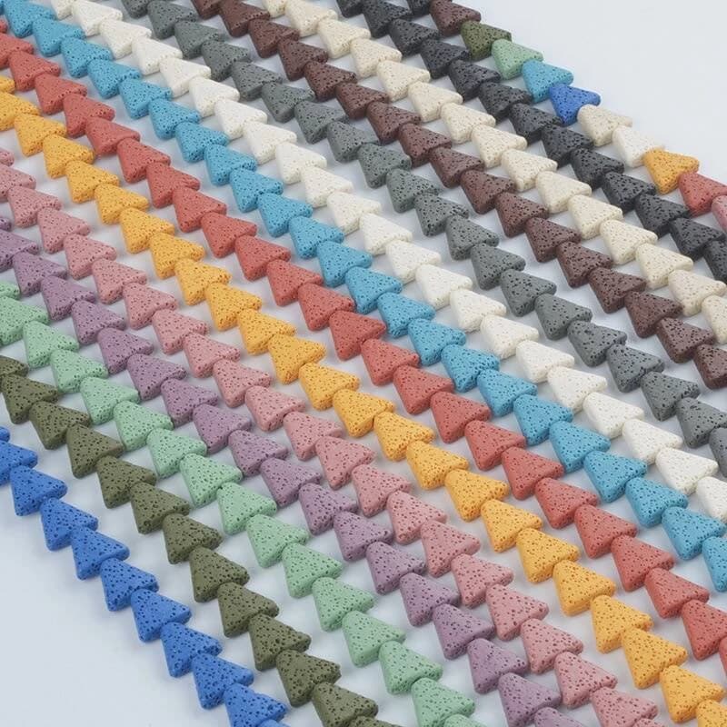 New color natural stone volcanic rock triangle lava loose interval beads DIY jewelry necklace accessories wholesale