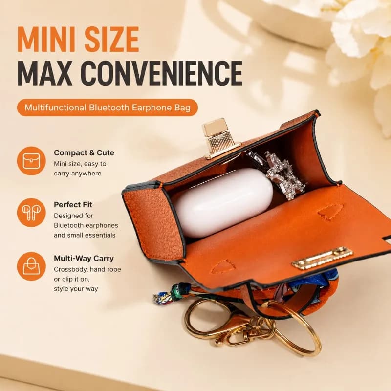 Cute Bag Pendant Mini Coin Purse Key Storage Pouch Wireless Bluetooth Earbud Protective Multi-purpose Portable Small Storage