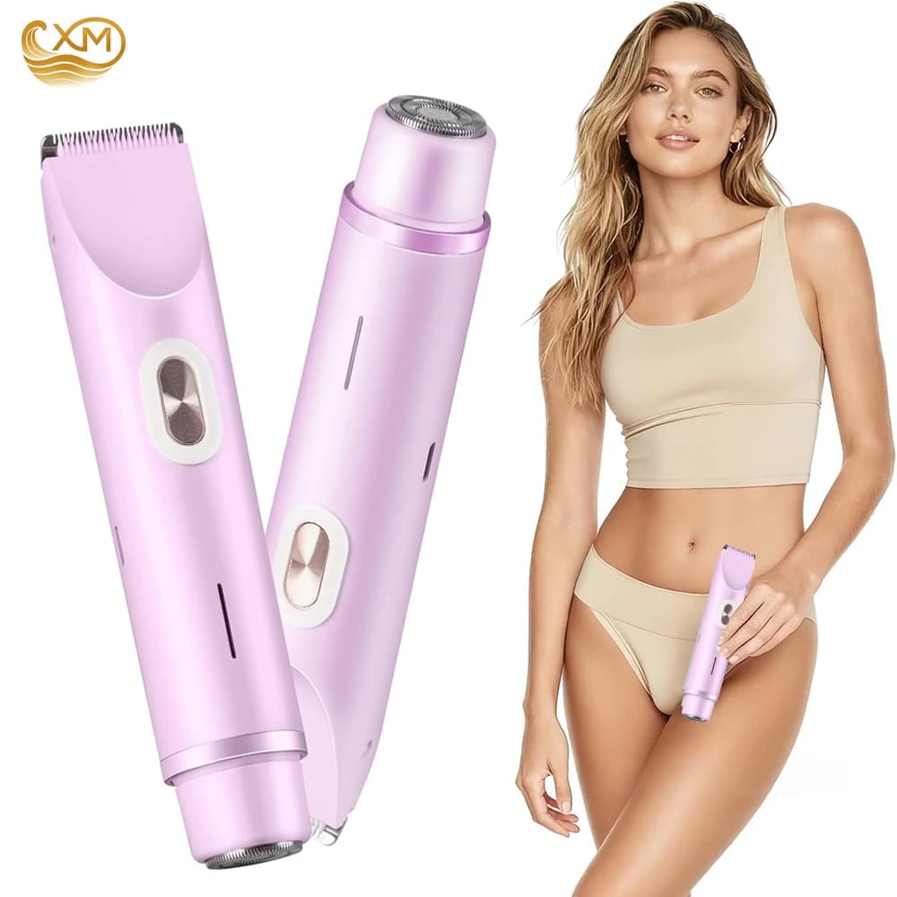Razor Elettrico Woman with Double Head, Waterproof Refinish for Bikini, Viso Depilator and Bikini Zone Body, Arms, Legs and Arms