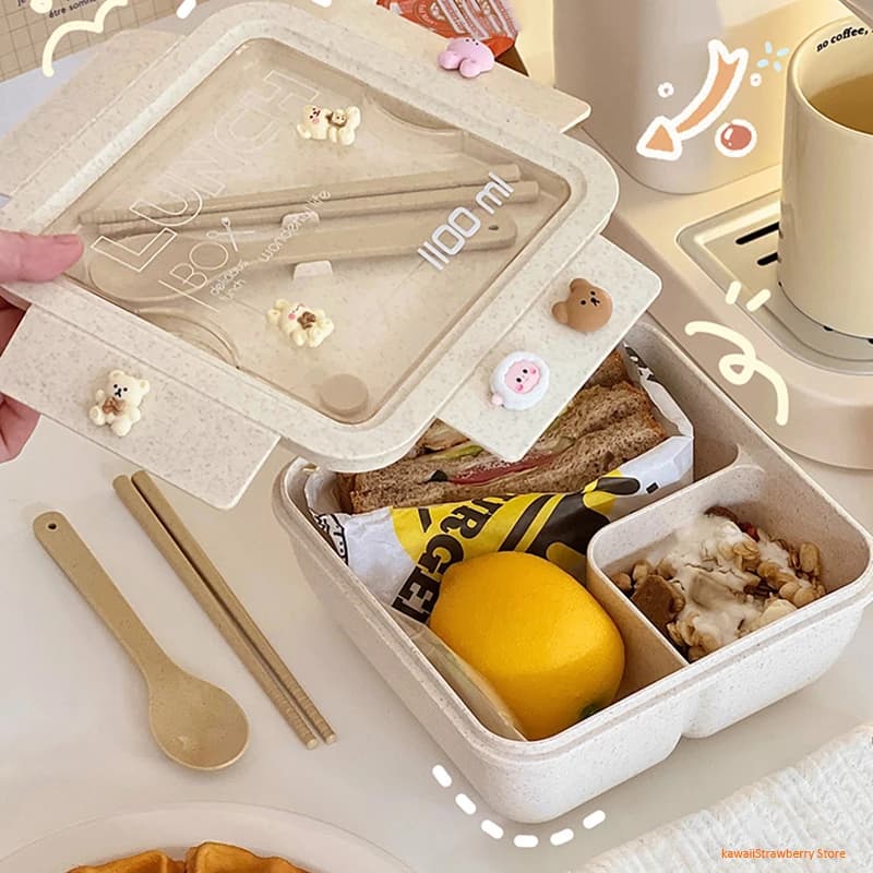 Simpatico Lunch Box per bambini scomparti microonde Bento Lunchbox bambini Kid School campeggio all'aperto Picnic contenitore per alimenti portatile