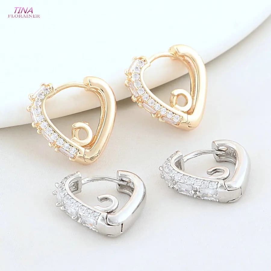 16*16.5MM 14K Gold Color Brass Oval Earrings Hoops High Quality Jewelry Making Supplies Diy Findings Accessories