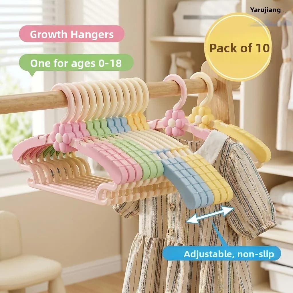 Thickened Baby Clothes Hanger Children's Clothing Hanging Rack Non-Slip Extendable Home Use No Trace Smooth Surface for Kids
