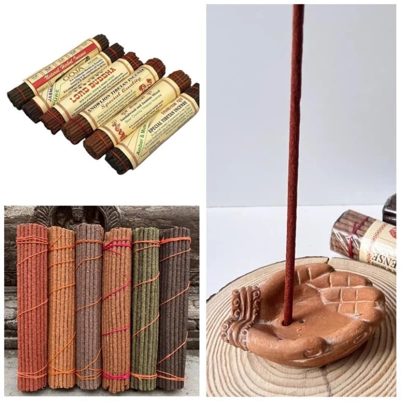 Natural Plant-based Handmade Incense Sticks/Tibetan Incense Worship Buddha in Templeshome Indoor Purify The Air Joss Stick