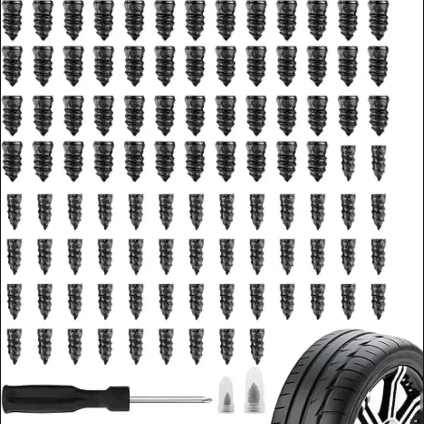 Kit Pratico Universale per Riparazione Forature Pneumatici, Attrezzo in Gomma e Metallo per Auto