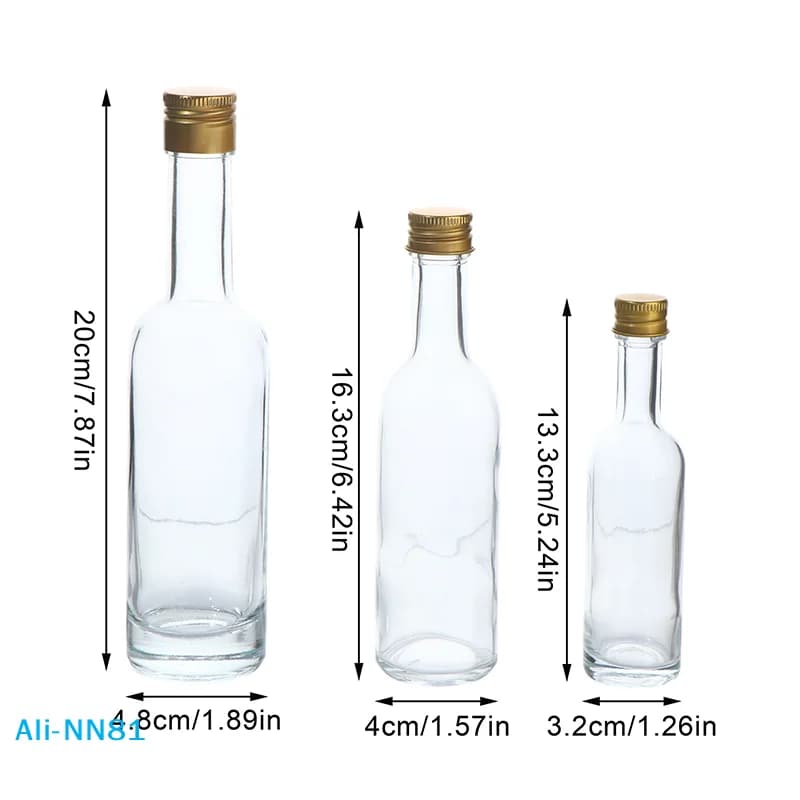 【N】1Pc Bottiglia di Vetro Trasparente Vuota da 50/100/150ML per Whisky, Liquori, Alcolici, Regali di Nozze, Mini Contenitore per Vino, Bomboniera
