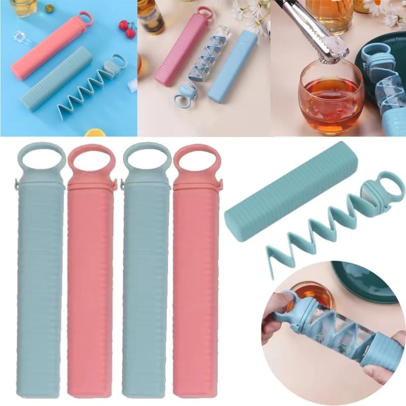 Elegante vassoio per cubetti di ghiaccio portatile per cucina Stampo per congelamento rapido Macchina per ghiaccio in plastica a rilascio facile Strumento essenziale per la casa moderno e minimalista