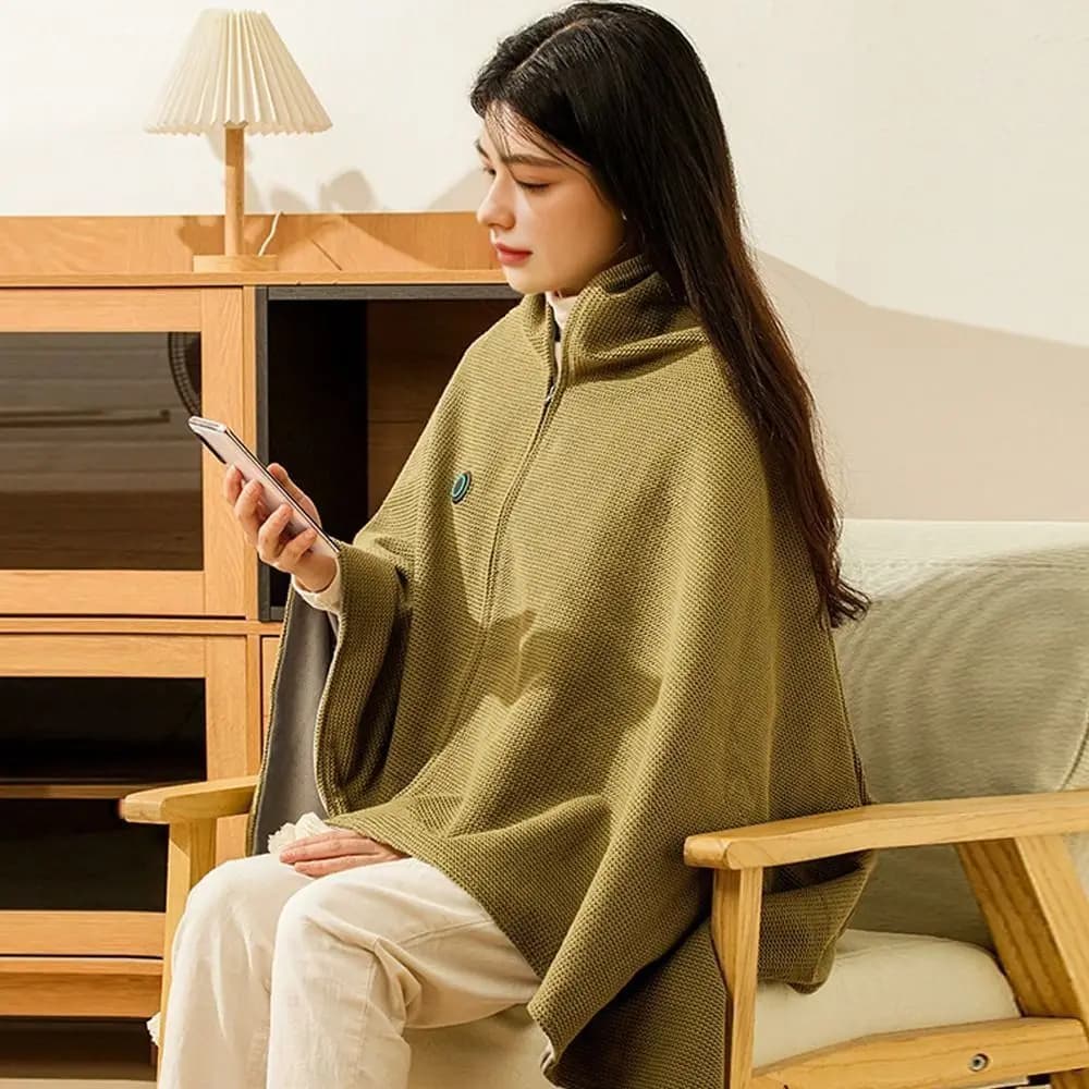 Coperta Elettrica USB Riscaldante alla Moda, Indossabile, 3 Livelli di Calore, Lavabile, Sciarpa Calda Portatile, Coperta Riscaldante per Casa