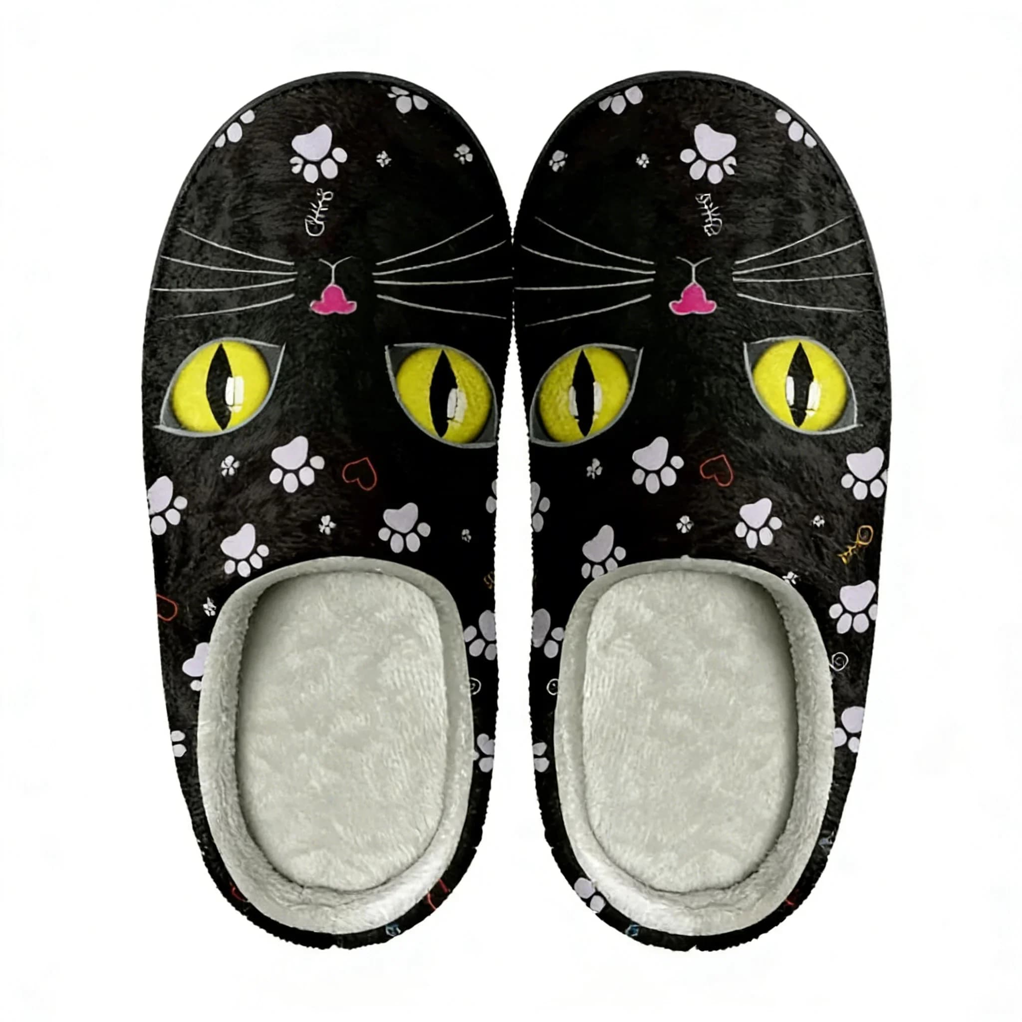Pantofole da Casa con Design a Gatto alla Moda per Donna, Ciabatte da Camera da Letto per Coppia, Pantofole in Cotone, Calde e Comode per Autunno e Inverno, Calzature Confortevoli per Uomo