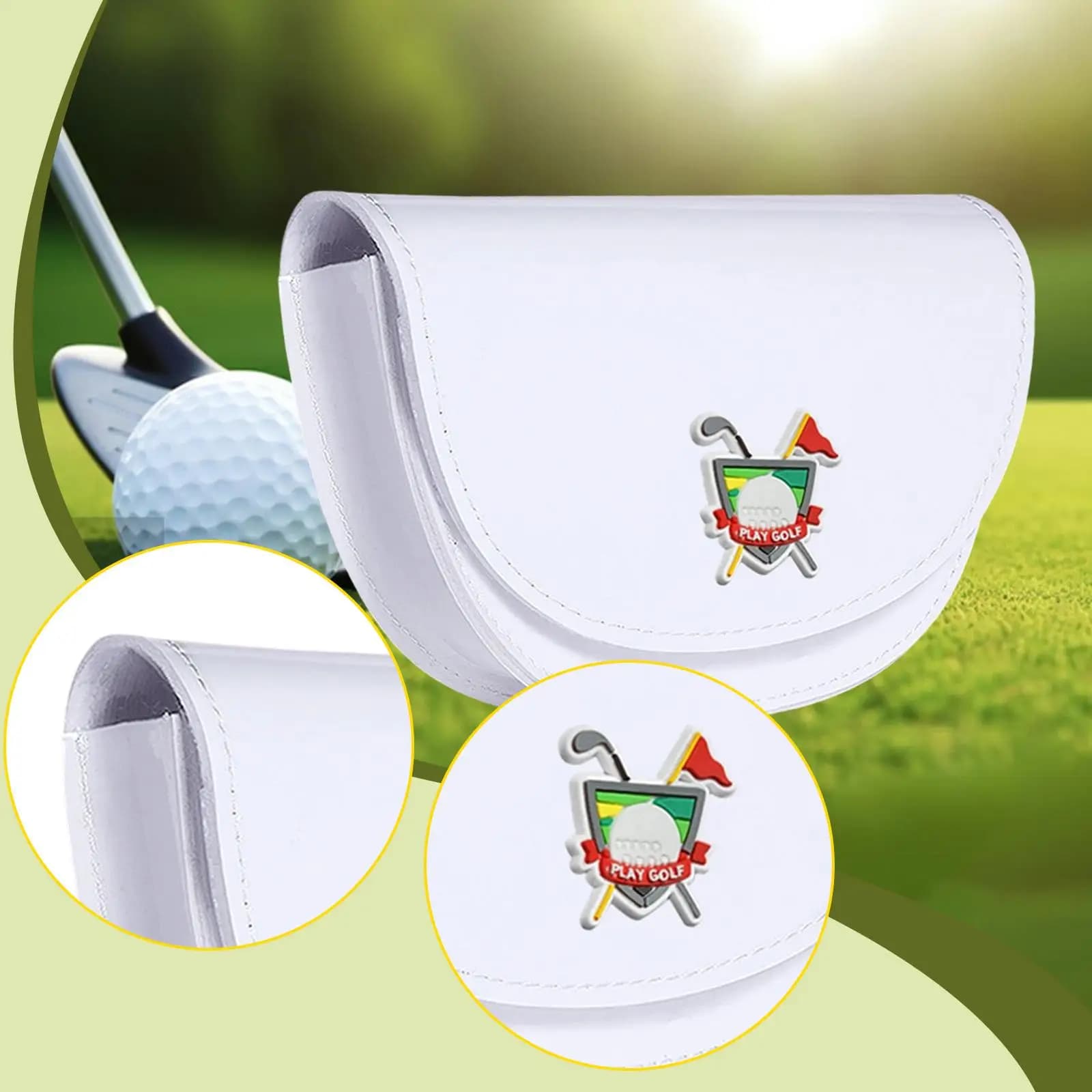 Borsa portaoggetti per telemetro da golf, custodia compatta impermeabile in PU per accessori da golf