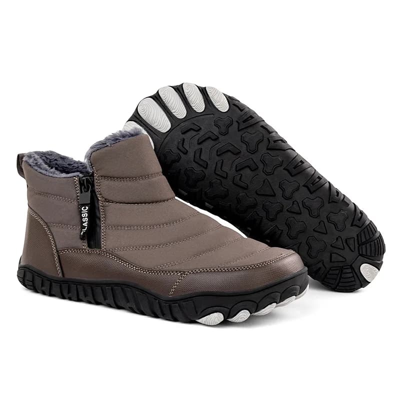 New style fleece-lined, thickened, warm, waterproof, non-slip, mid-top outdoor casual men's hiking cotton shoes