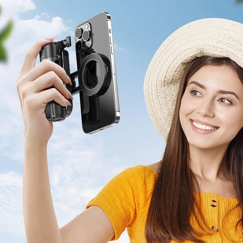 Supporto per treppiede telescopico mini selfie stick magnetico 3 in 1 per smartphone Vlog supporto per telefono portatile autoscatto per trasmissione in diretta