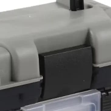 Portable four-layer fishing gear box - 4 compartments for baits, hooks and reels, ideal fishing case with artificial baits