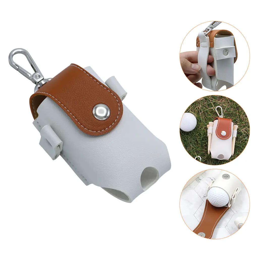 Borsa Porta Palline da Golf in PU Resistente all'Usura, Marsupio Portatile per Palline da Golf, Contenitore Riutilizzabile per Tee da Golf, per Esterni