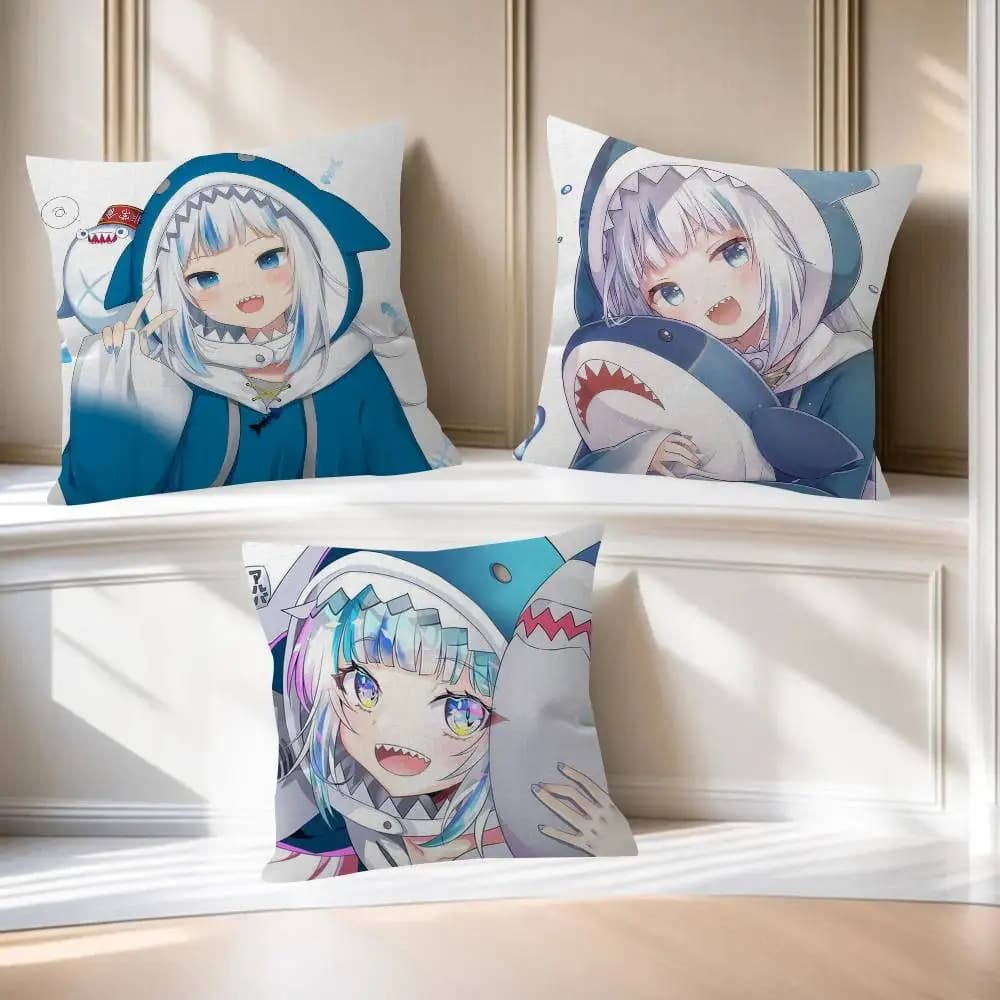Cushion Anime Gawr Gura Carino, Anime Bearing Federation, Bed Sofa Cover, Fashion