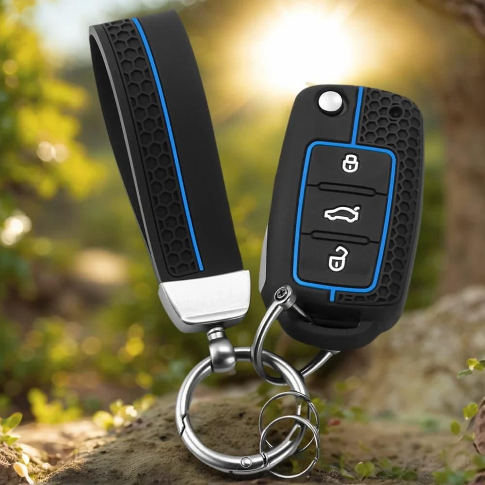 Silicone Car Flip Key Case Cover Shell Fob For VW Volkswagen Polo Golf Passat Beetle Tiguan Seat Leon Altea Skoda Octavia Kodiaq