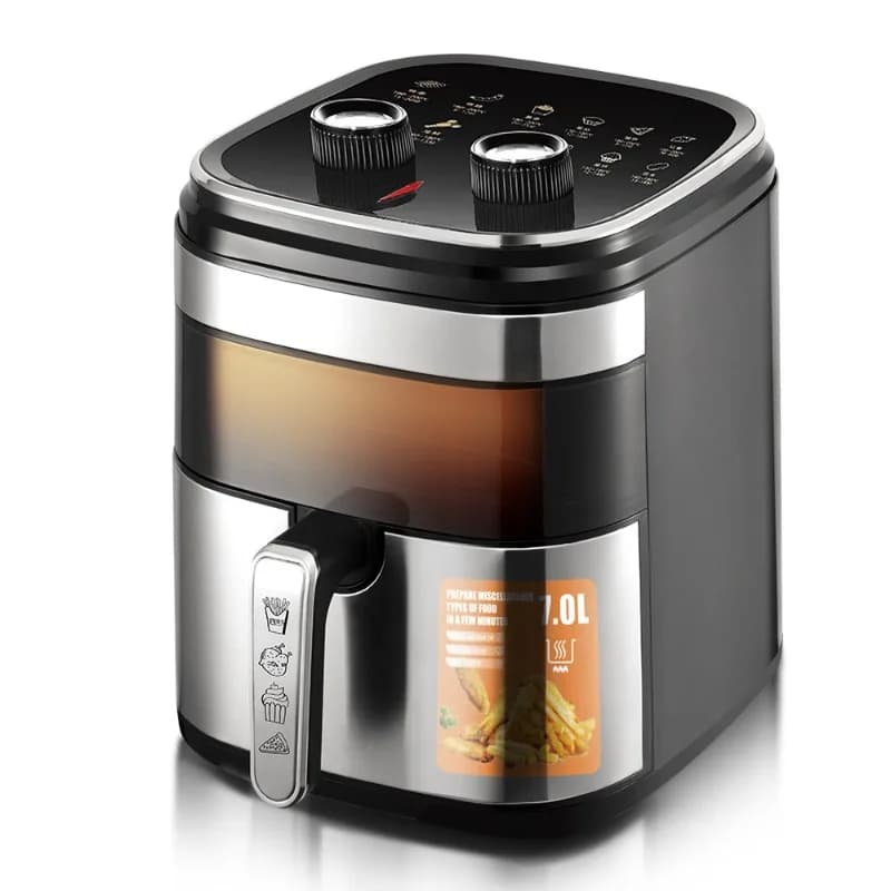 European standard air fryer large capacity multi-function smart home visual electric fryer 7L no oil fume