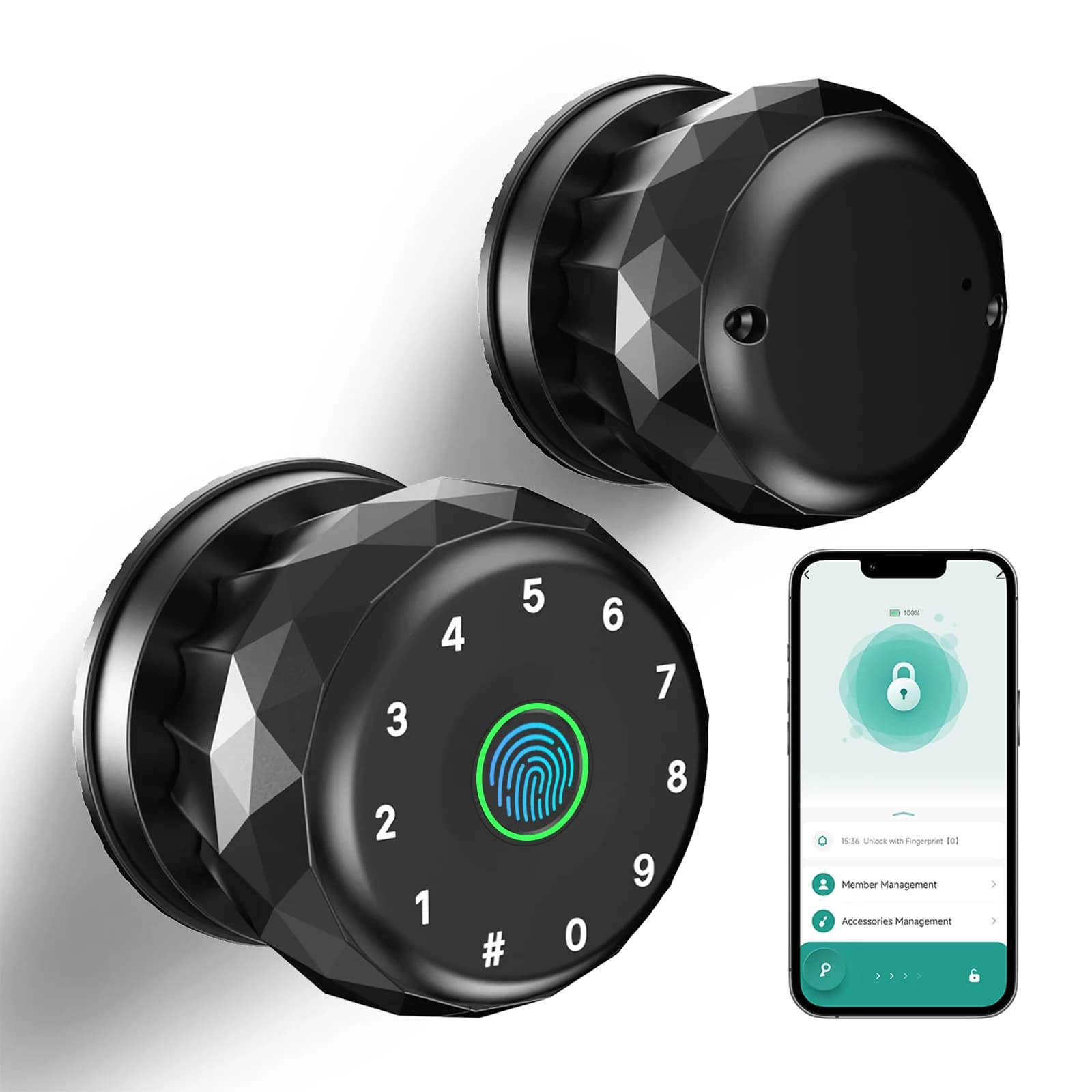 Viladepot Smart Lock Blocco porta con impronta digitale Controllo app Passcode Sblocco Tastiera touchscreen elettronica per interni