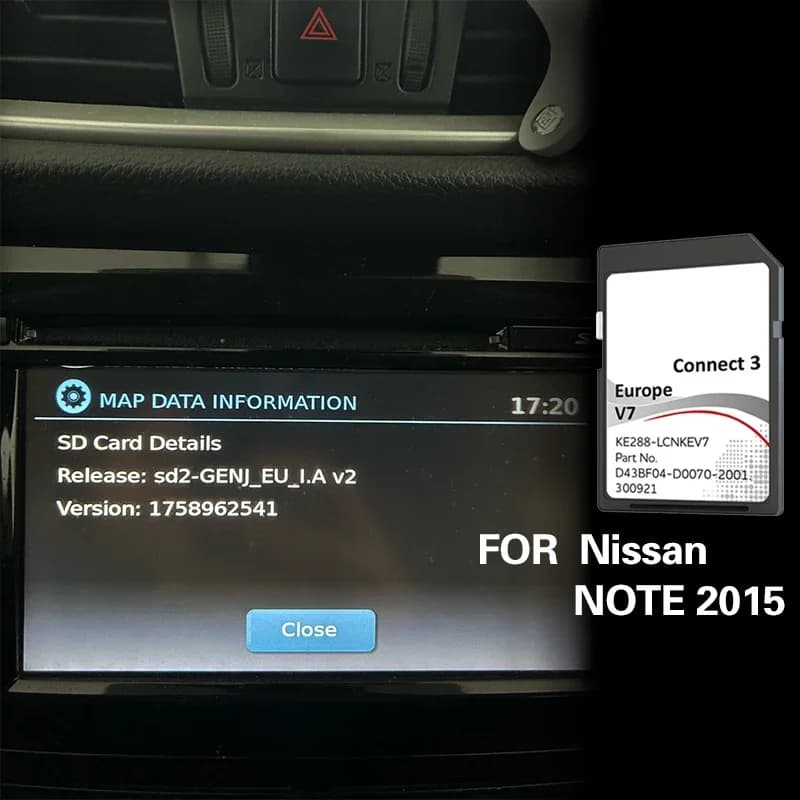 per Nissan NOTE 2015 Belgio Bulgaria Ungheria Navigazione Connect3 V7 Mappa SD Scheda di memoria da 16 GB