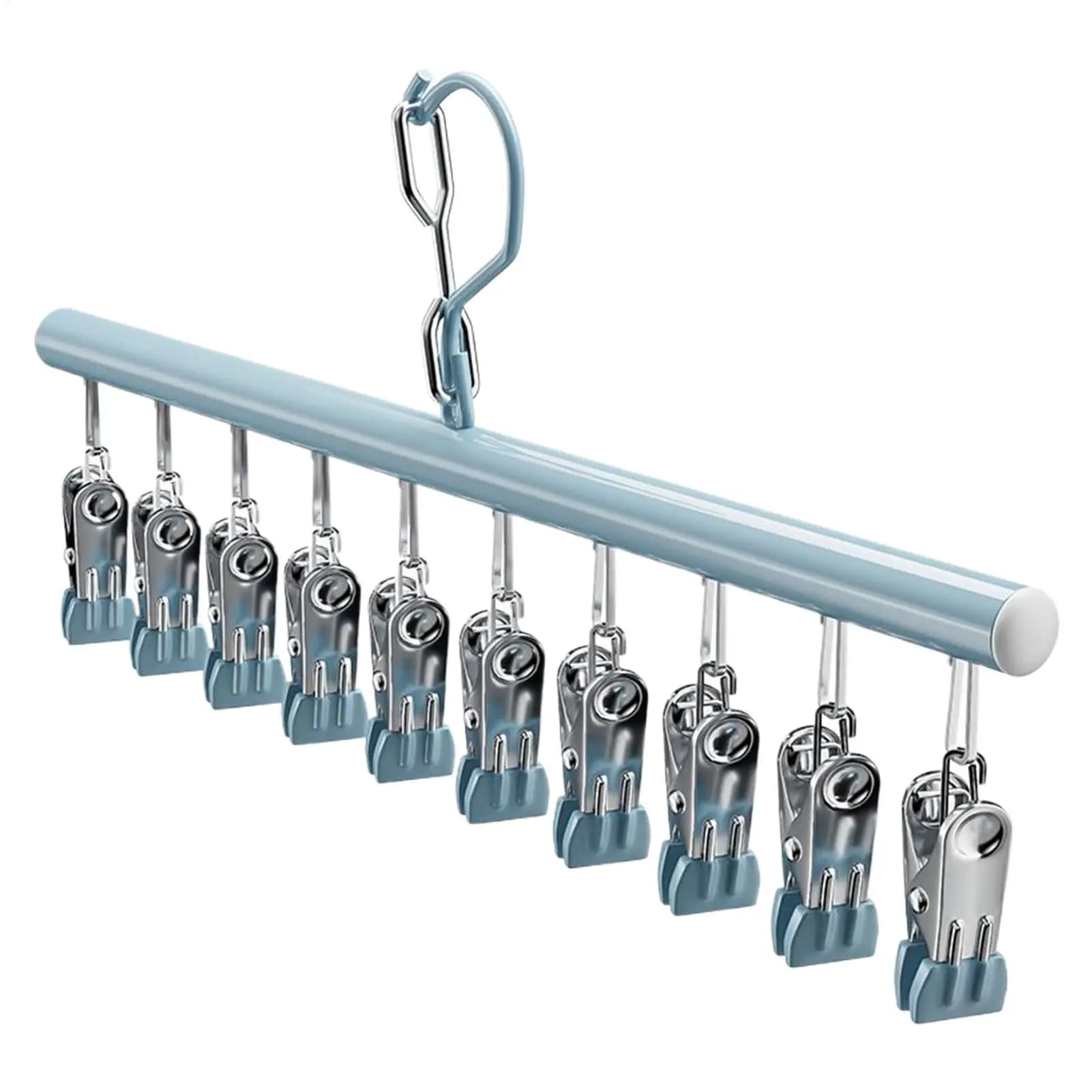 Clothes rack with 10 skirt clips, clothes organizer, trouser coat hangers, skirts, ties, leggings, for wardrobe and wardrobe