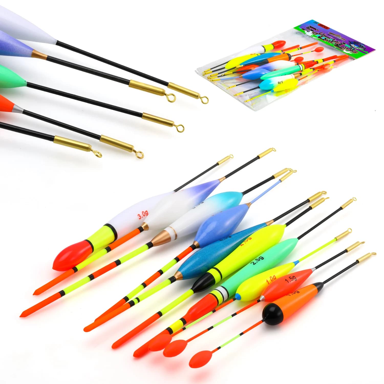 Fishing Floating Set EVA 10pc 1.5-5g Adjustable Depth Floating 10 Colors Fishing Equipment Quick Swing Fishing