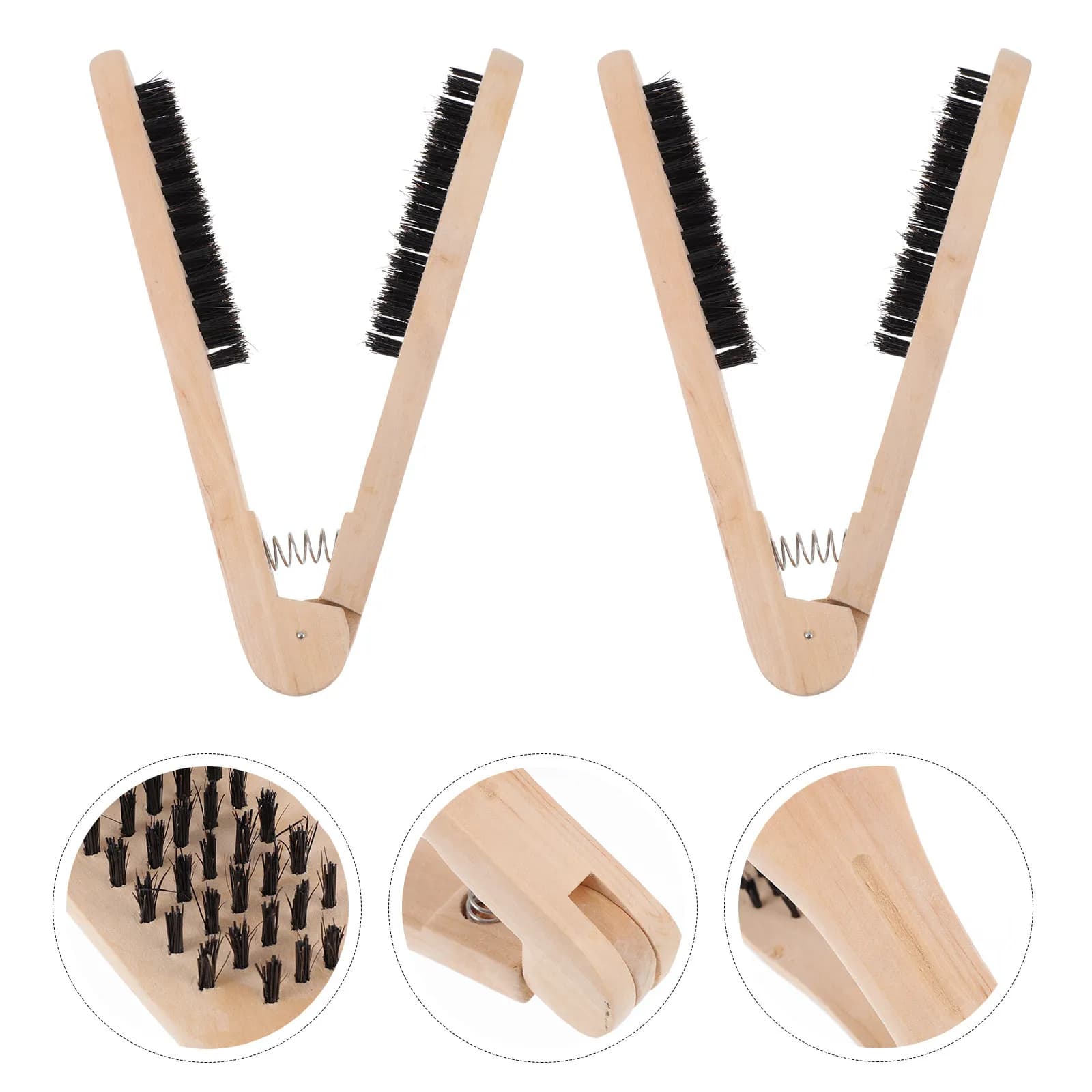 Set di 2 Pettini in Legno per Lisciare i Capelli, Spazzola per Asciugatura Rapida, Finitura Naturale e Liscia, Antistatica, per Donne, Uso Domestico