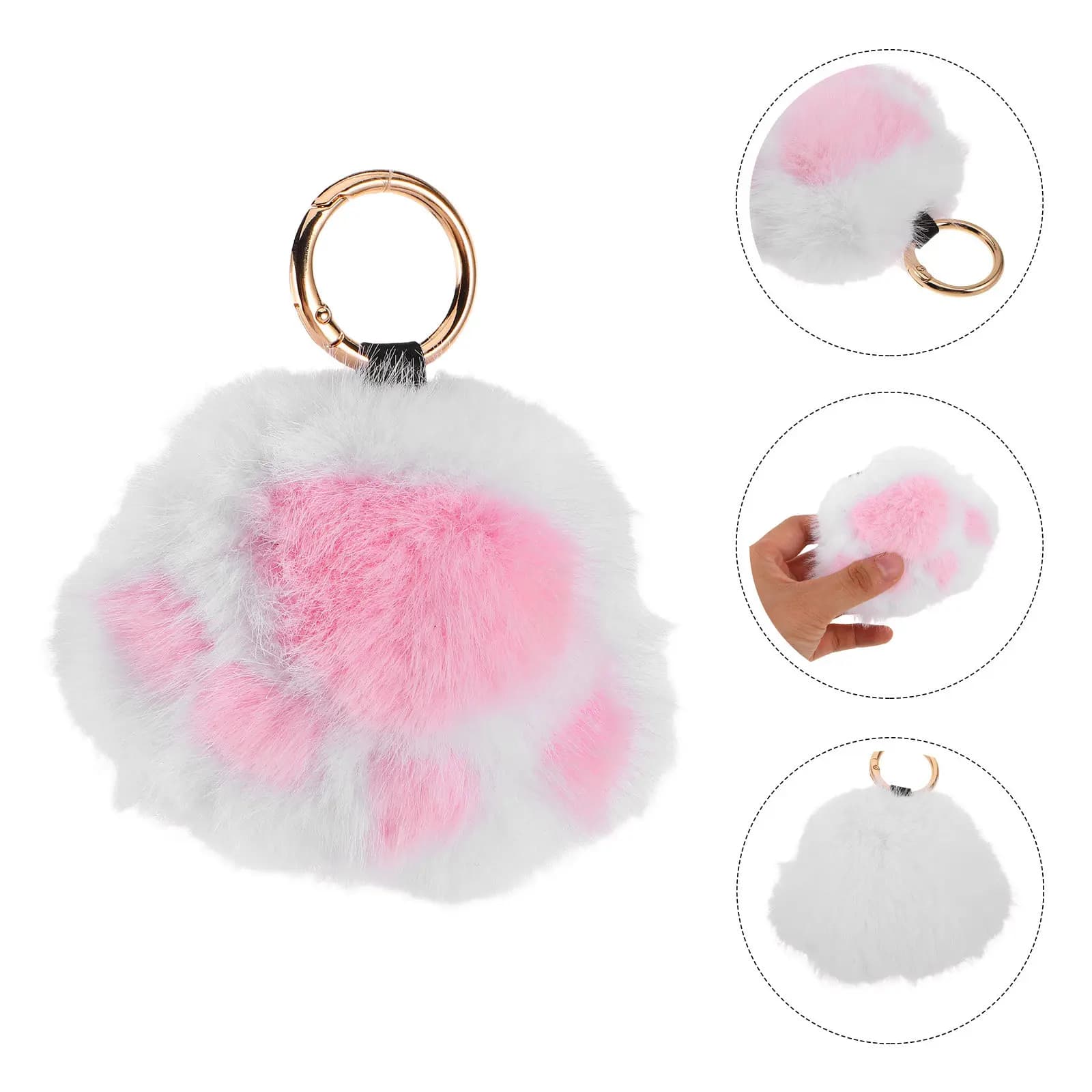Portachiavi a Forma di Zampa di Gatto, Morbido al Tatto, Ciondolo Carino per Borse da Donna e Ragazze, Accessorio Stile Cartone Animato