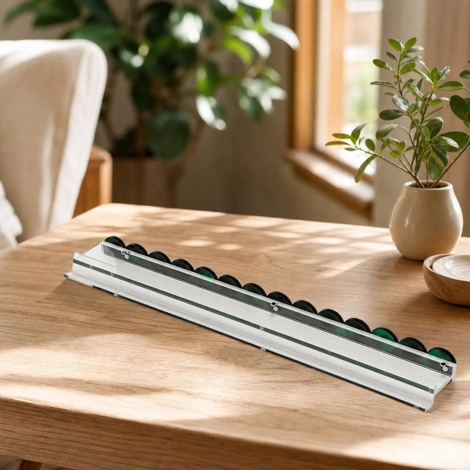 4 Pieces Acrylic Mahjong Tile Rack with Unobstructed Track Transparent 20-Inch Mahjong Tile Rack Stable Game Accessory for