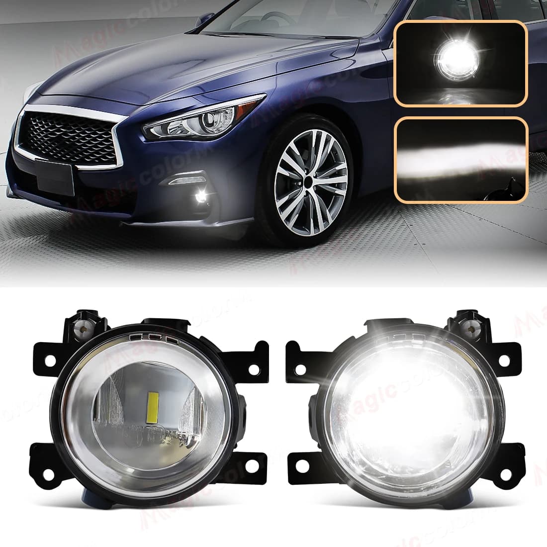For Infiniti Q50 QX50 Q60 QX60 Q70L Q70L QX80 2014 2016 2017 2018 2019 2020 LED Fendinebbia bumper Front Lights Daylights Fendinebbia