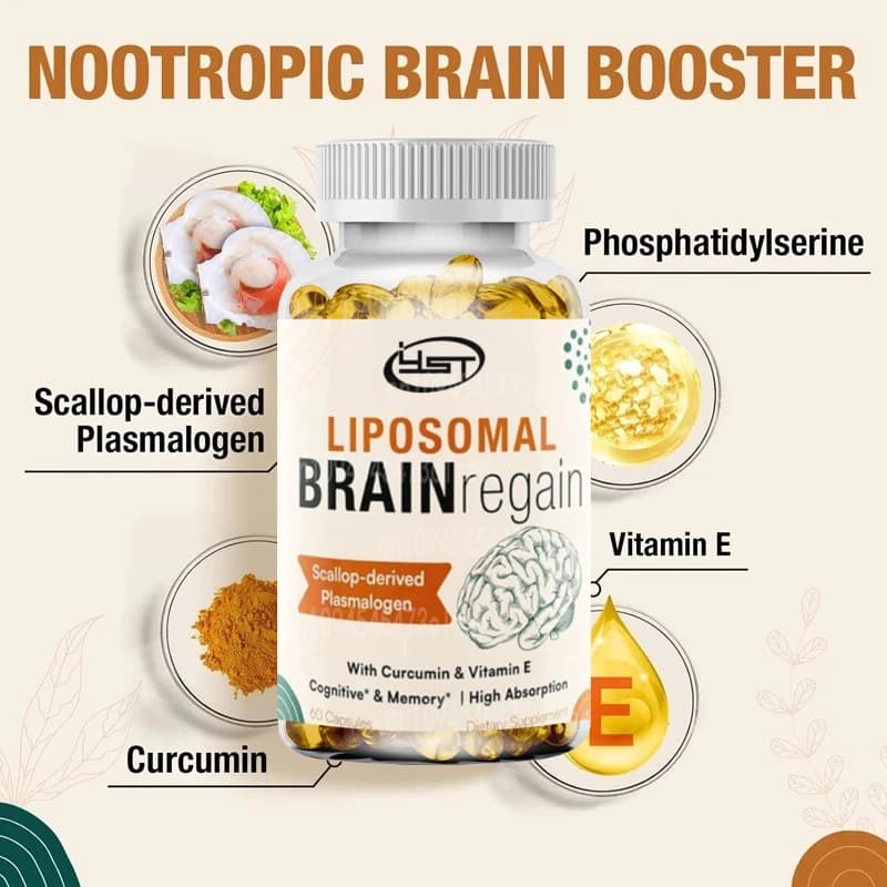 Lipotoxic-plasm brain supplements with curcumin and vitamin E-suitable for cognitive health in the elderly, adult men and women