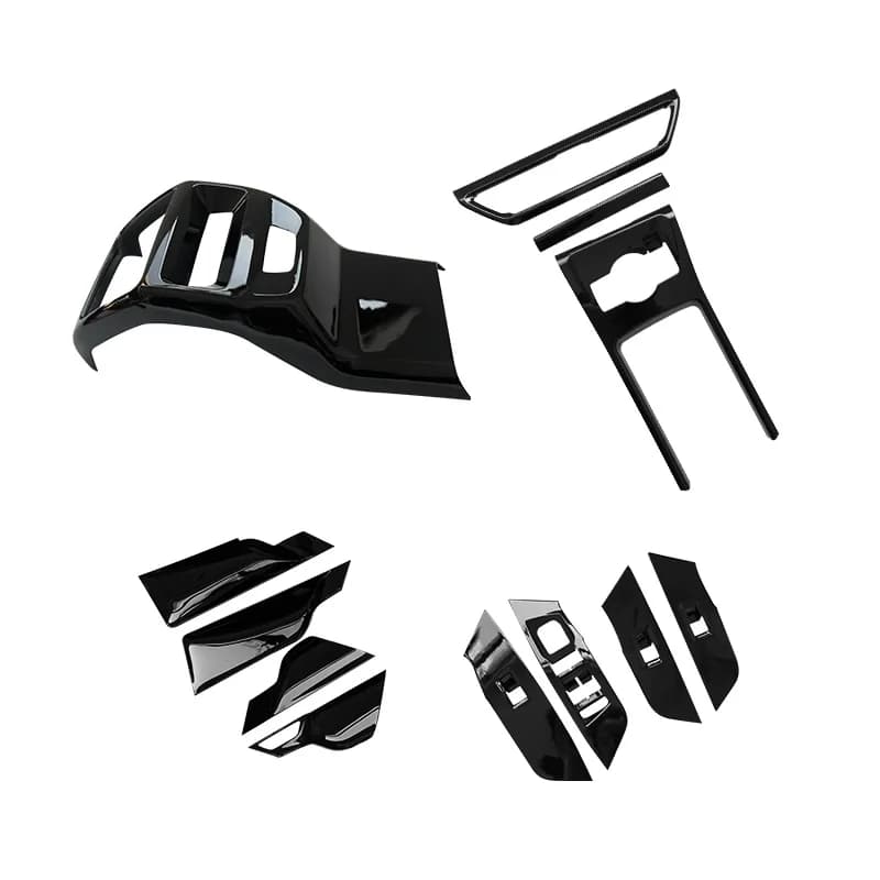 Per Volkswagen Tayron L 2025 Pulsante finestra pannello cambio porta bracciolo cornice decorativa nera brillante