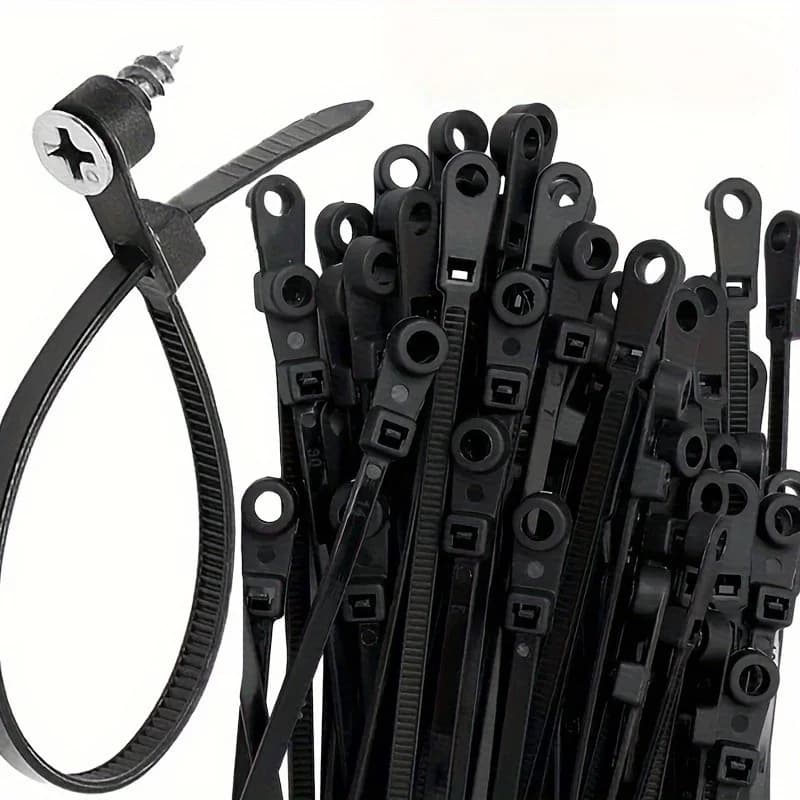 Fascette per cavi in nylon creative con foro di montaggio a vite, fascette per fascette con anello autobloccante, cavi per ufficio fai da te Fissaggio per cavi