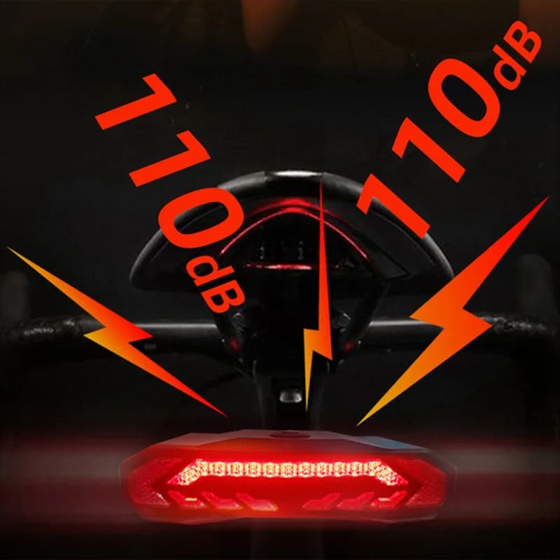 B72A Allarme bicicletta Antifurto Fanale posteriore per bici Allarme LED Fanale posteriore impermeabile con staffa di montaggio