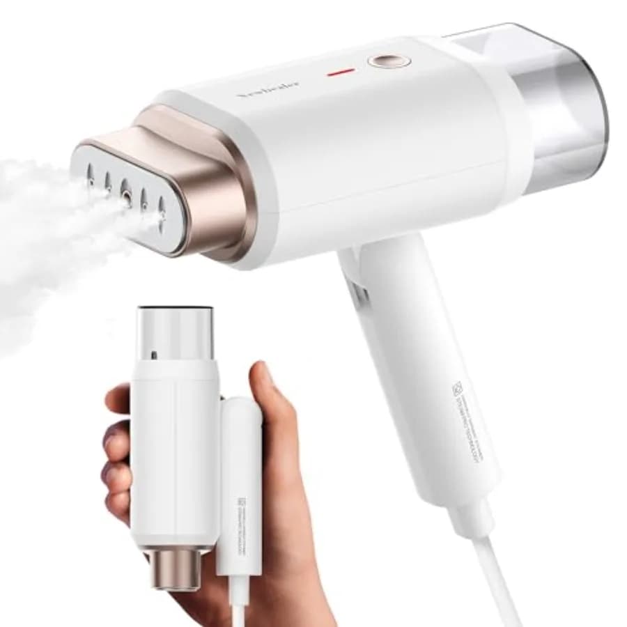 Stiratore a Vapore per Vestiti, 1200W, Stiratore da Viaggio con Vapore Orizzontale e Verticale, 2 Livelli di Vapore, Stiratura a Secco, Pieghevole, 1.5 libbre