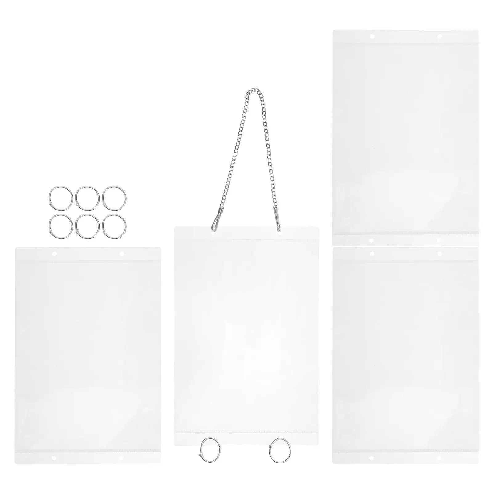 Set di 1 Portaetichette Trasparente A5 con Inserimento Laterale, Organizzatore Sospeso per Supermercati, Tasca Espositiva per Poster
