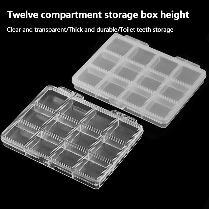 12Grids Plastic Organizer Holder For Nail Art Stone Jewelry Glitter Accessory Storage Box Bead Decoration Collector Tools