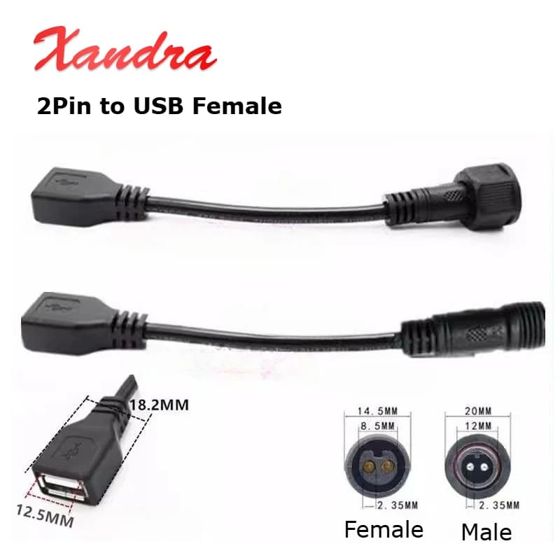 Outdoor Waterproof 2 Pin to USB Female Connector Cable for Solar Light Panel 2 Core Male Female to USB Conversion Wire Adapter