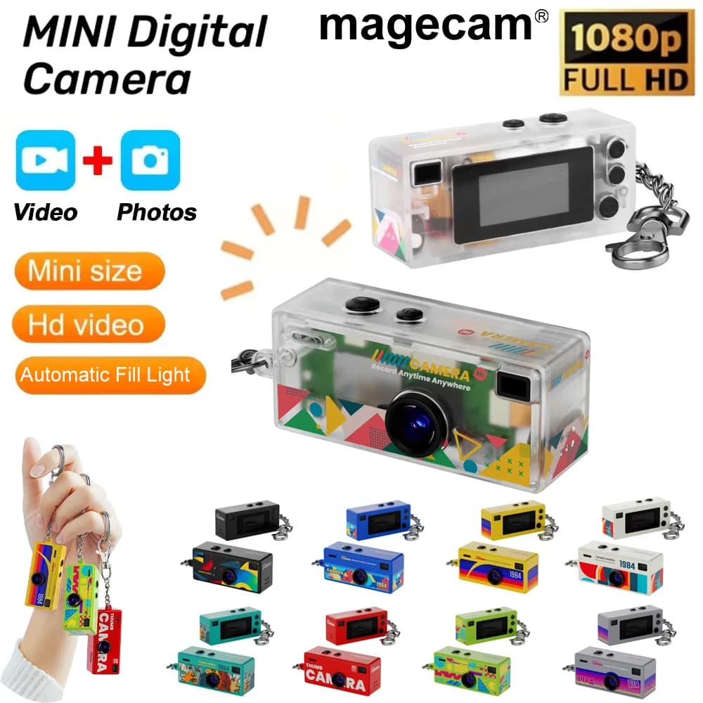 Mini Camera Hidden Camera Keychain Camera Daily Recording Student Sports Dedicated 1080P Support Storage Card Student Gifts