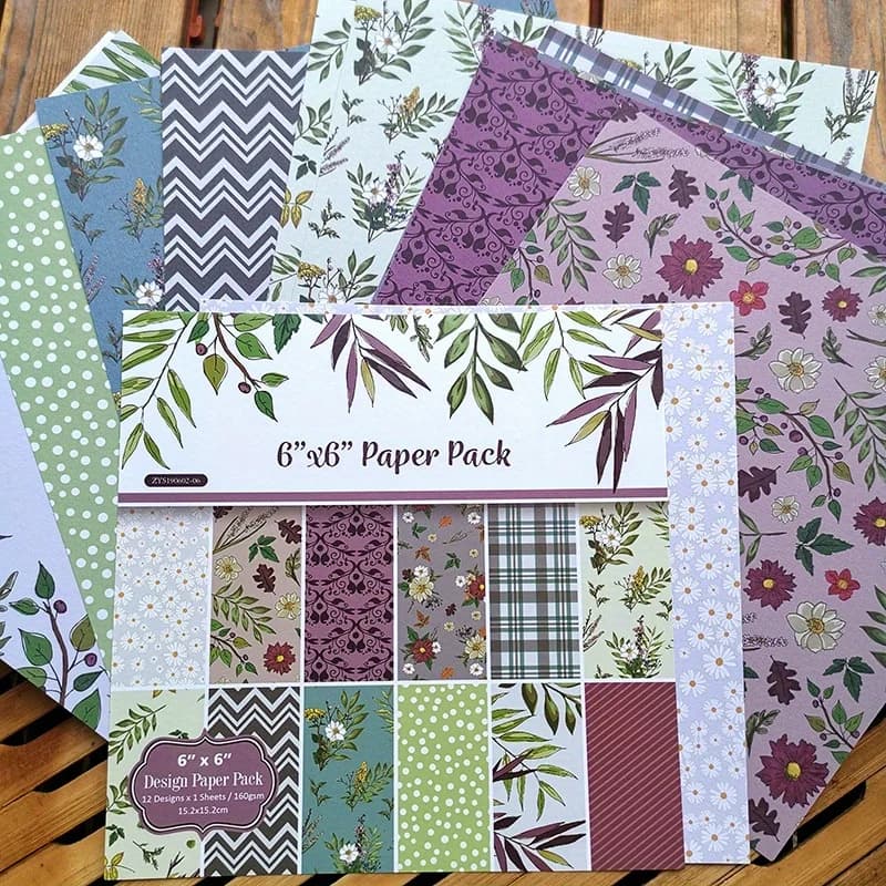 24 Sheets Flower Scrapbooking Pads Paper Origami Art Background Card Making DIY Scrapbook Craft