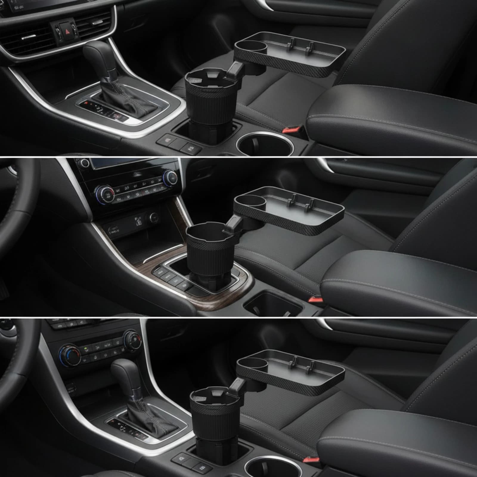 Car Cup Holder with Tray Multifunctional Car Cup Holder with Phone Mount Organizer Multi-Functional Space-Saving