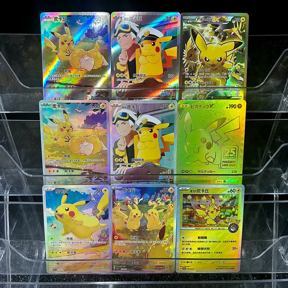 Carta da collezione PTCG Anime S8A-G 25esimo anniversario 001/015 Cartoline flash a colori riflettenti giapponesi dei cartoni animati Giocattoli regalo di Natale