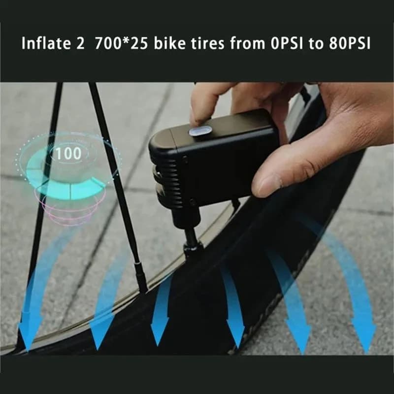 Pompa da bicicletta portatile tascabile bici elettrica ricaricabile e gonfiatore per pneumatici compressi moto equitazione pompa da bicicletta 100PSI