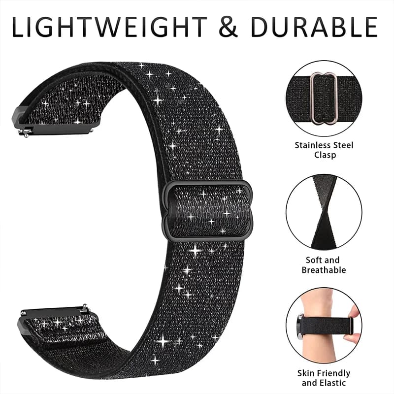Polished elastic strap for Samsung Galaxy Watch 7/6/5/pro/3/4/classic/Active 2 20mm/22mm Bohemian Pride Huawei GT 3-2 band
