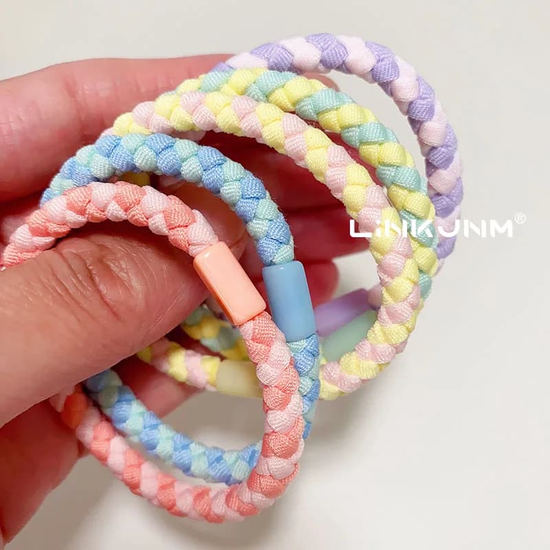 Fascia elastica per capelli da donna, 5 pezzi, elastico per capelli intrecciato da donna, fermacoda, ornamento per regalo di compleanno