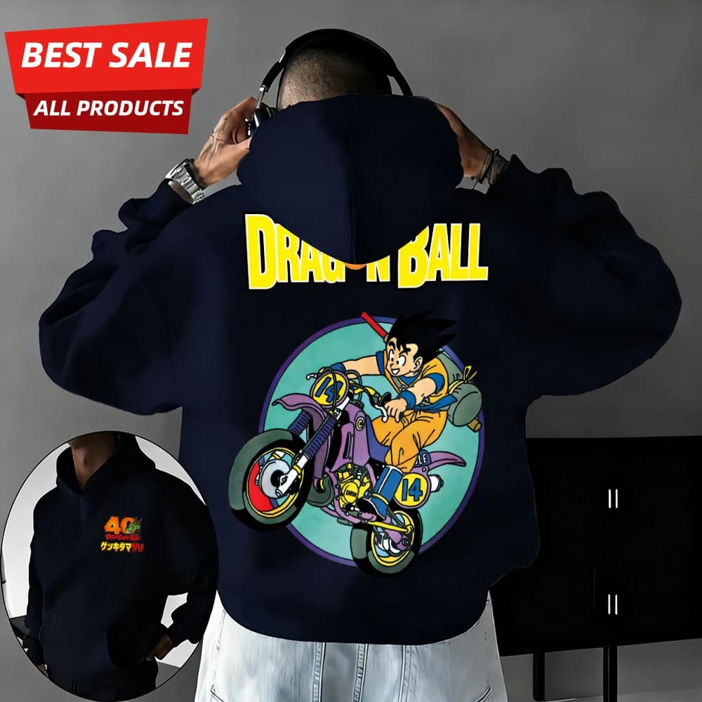 2026 New Autumn/winter Dragon Ball 40th Anniversary Wukong 100% Cotton Anime Printed Hoodie Extra Size Casual Streetwear Unisex