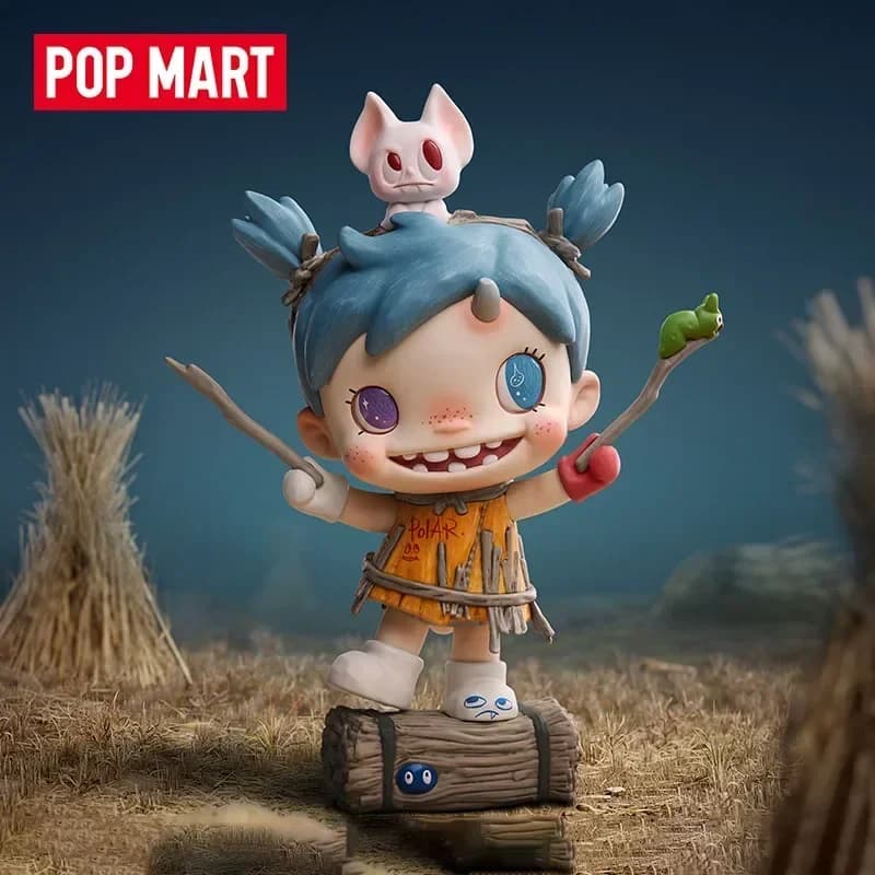 POP MART POLAR Hide & Seek Scarecrow Series Blind Box - Statuetta Anime Misteriosa Carina per Decorazione Desktop - Tema Never Give Up
