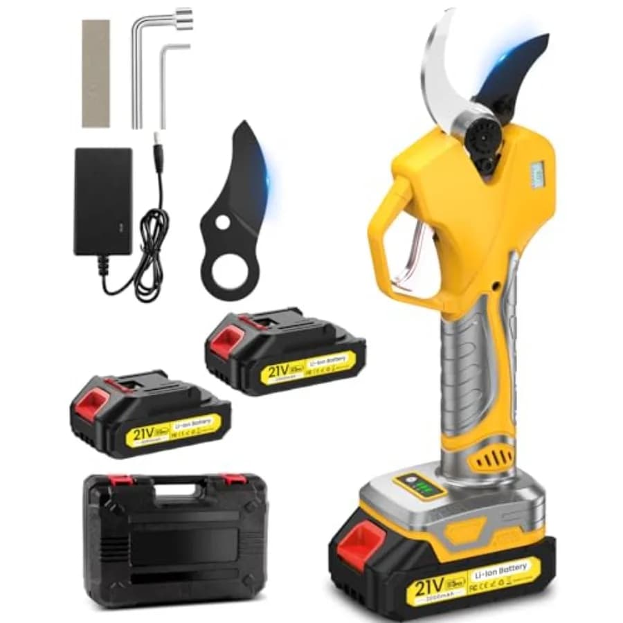 Power Supply 1.5-2 Inch 50mm, 2 2000mAh 21V Batteries, Professional Wireless Scissors with 1000W LCD Display