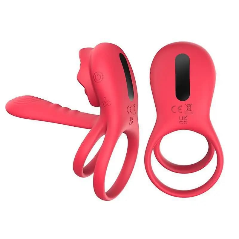 Anello vibrante per pene a forma di rosa, stimolatore clitorideo e del punto G femminile, ritardante dell'eiaculazione maschile, cockring in silicone, sex toy per adulti per coppie