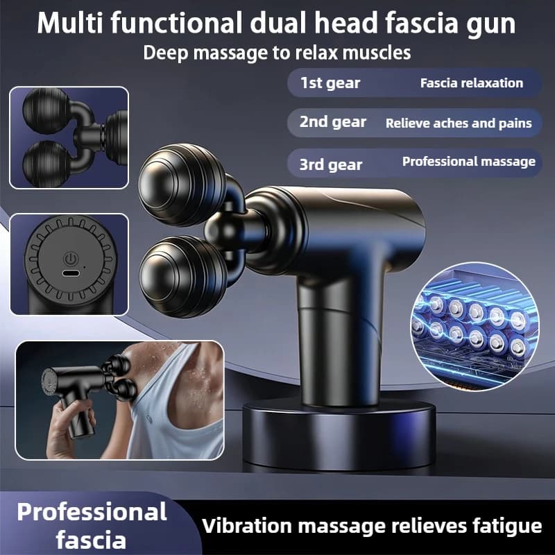 Mini Double Head Multifunctional Band Gun, Muscle Vibration, Relaxing Massage, Handheld, USB Charging, Fitness and Sport Gun