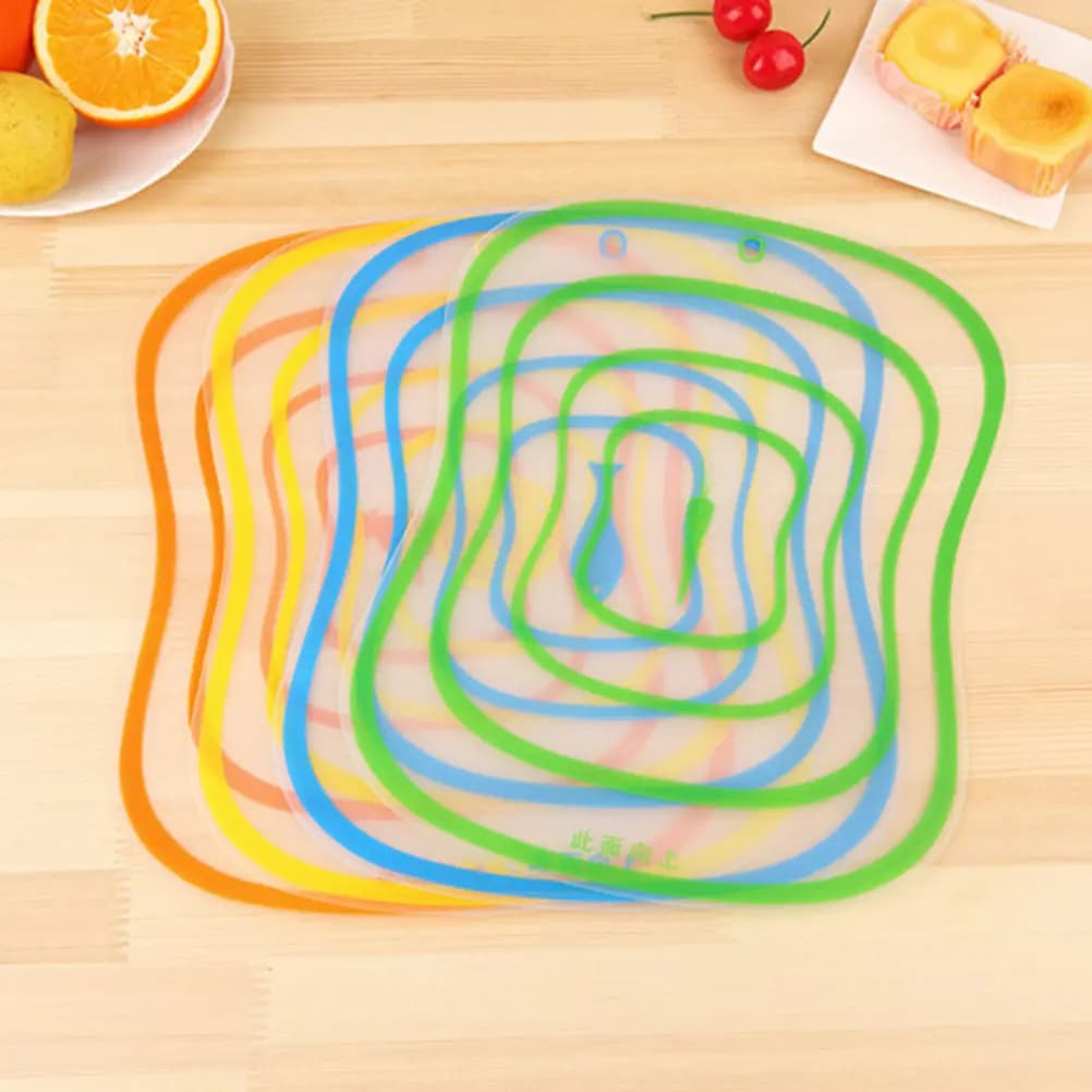 Set of 4 Sizes Flexible to PP Clessidra, Anti-slip, Codified for Separation Crude and Cots, for Kitchen, Picnic and Camping